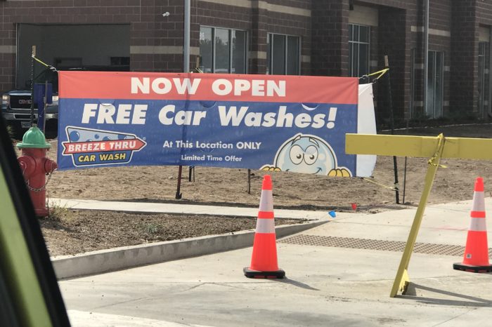 Free Car Washes at New Breeze Thru Location