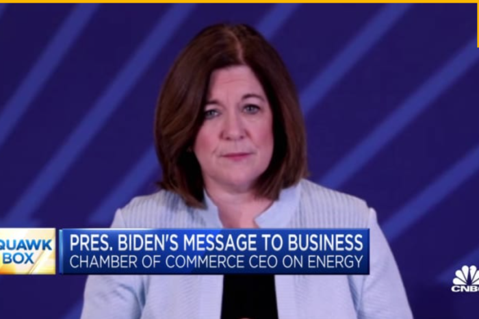 U.S. Chamber of Commerce CEO Suzanne Clark reacts to Biden’s State of the Union address
