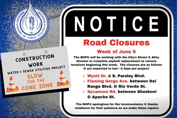 Board of Public Utilities Asphalt Repair Projects with Road Closures