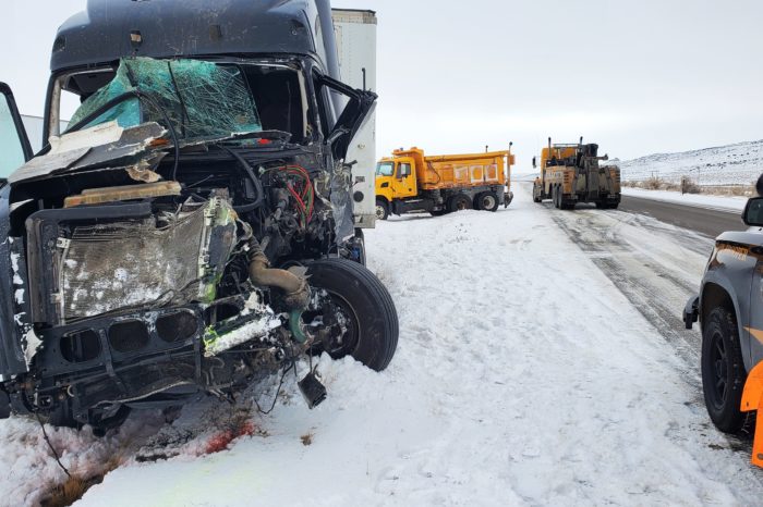 WYDOT Snowplow Hit by Commercial Truck