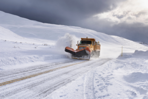 Snow plow in Wyoming.