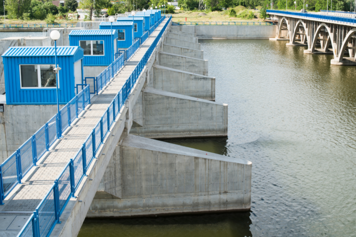 Outdoor hydroelectric power station.