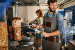 Man working in food service.