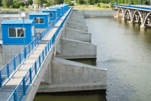 Outdoor hydroelectric power station.