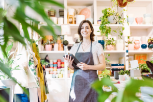 Woman working in a small business.