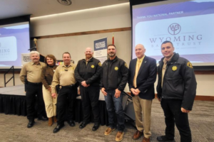 Sheriff Kozak, Paula Poythress, Dale Steenbergen, and sheriff's deputies at the November luncheon.