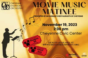 CSO Graphic for the "Movie Music Matinee" containing information about the show.