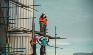 Construction workers on site.