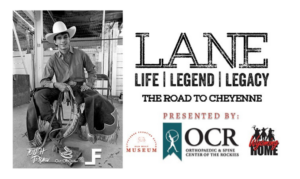 Graphic promoting showing of Lane Frost movie.