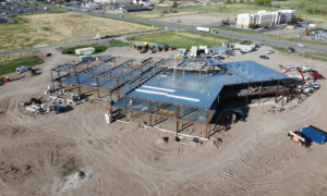 Process of Riverton hospital being built.