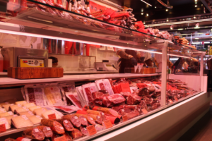 Meats in a deli.