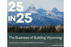 Wyoming Chamber of Commerce 25 in 25 initiative graphic.