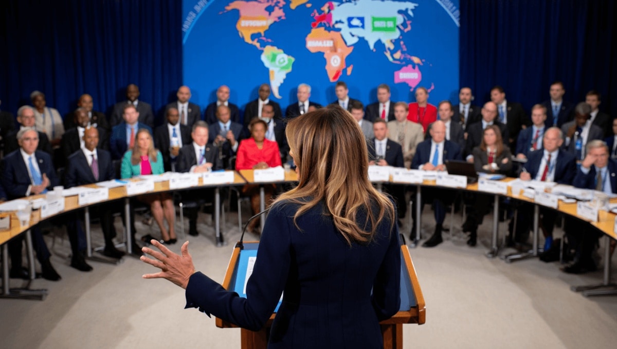 Melania Trump hosts world counterparts and tech reps to discuss children, education and technology