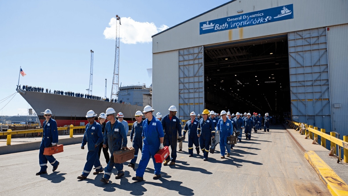 Hundreds go on strike at major Navy shipbuilder in Maine over wages and benefits