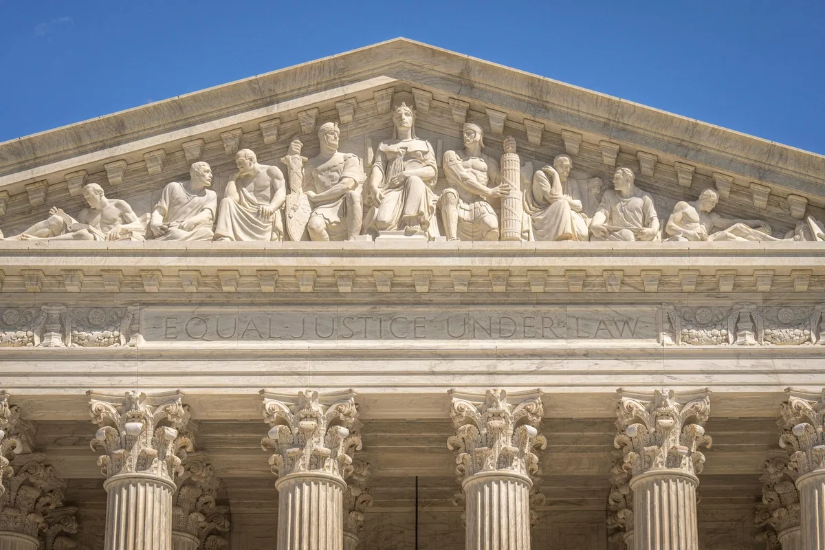 Legal documents and law books representing federal court proceedings and constitutional doctrine