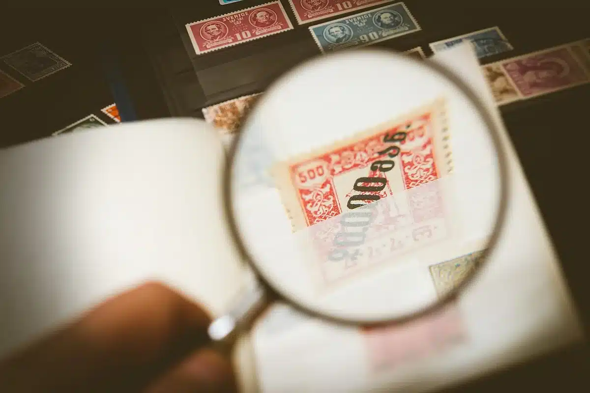 Investigation files and a magnifying glass on a table